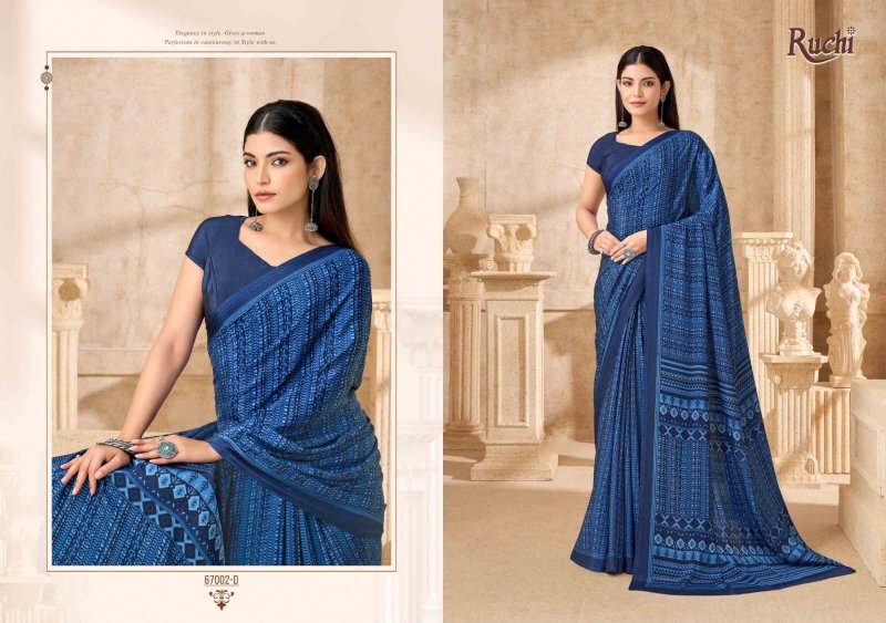 Vedanta Silk 54 By Ruchi Silk Crepe Printed Saree